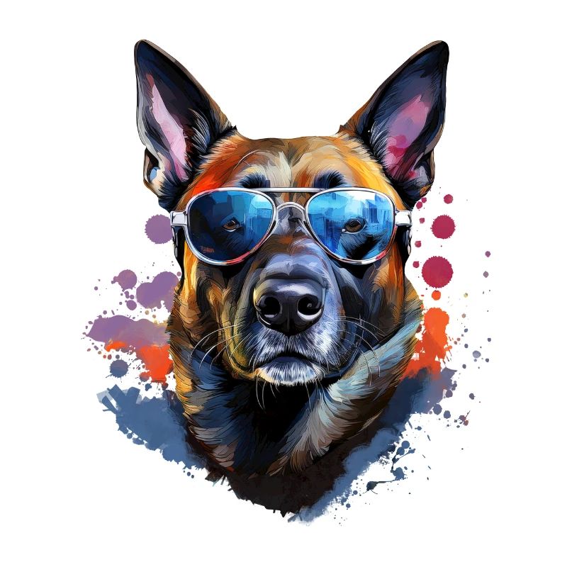 Malinois avec lunettes de soleil