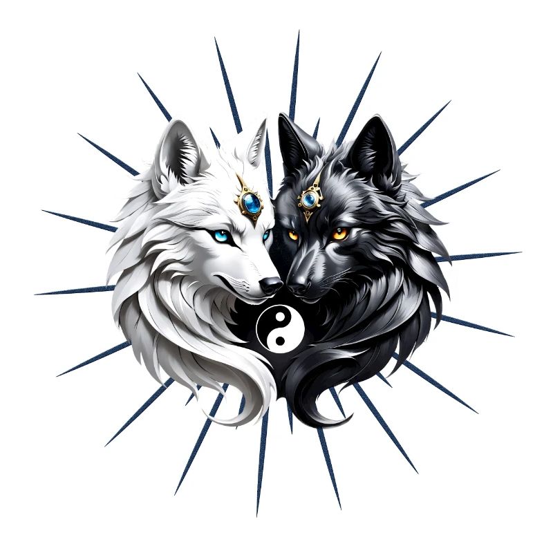 Yin Yang Wölfe.