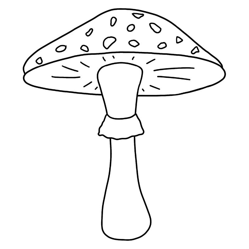 Toadstool black and white