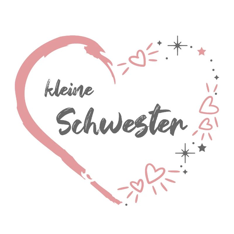 kleine Schwester Herz rosa grau