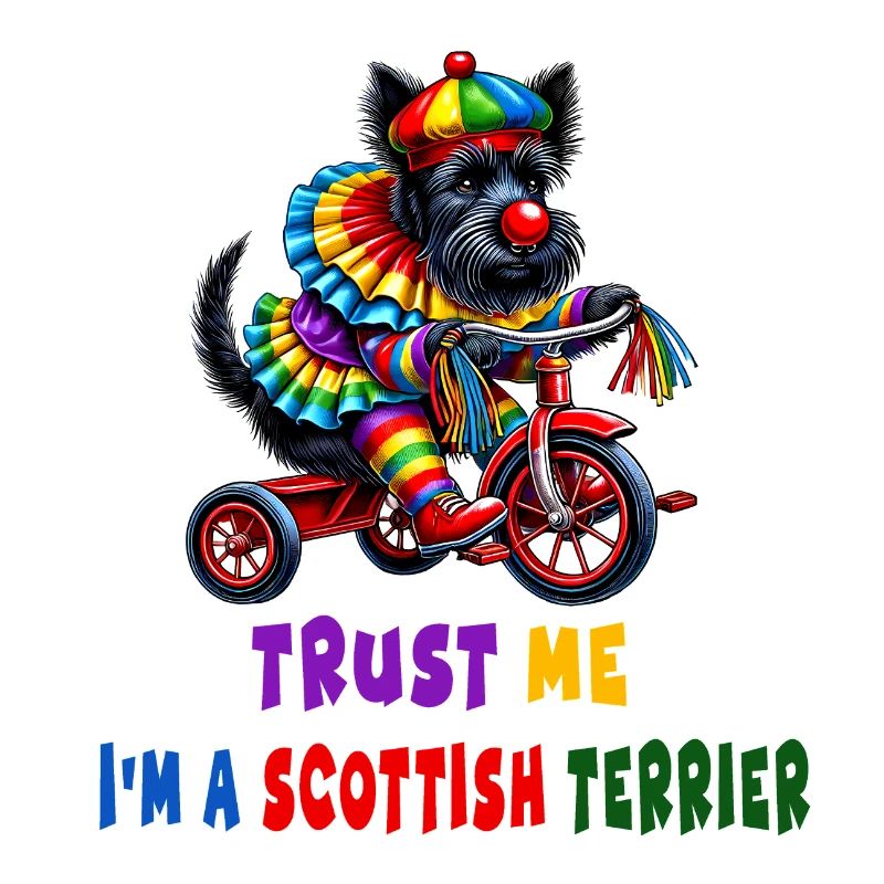 Clown Terrier on Tricycle
