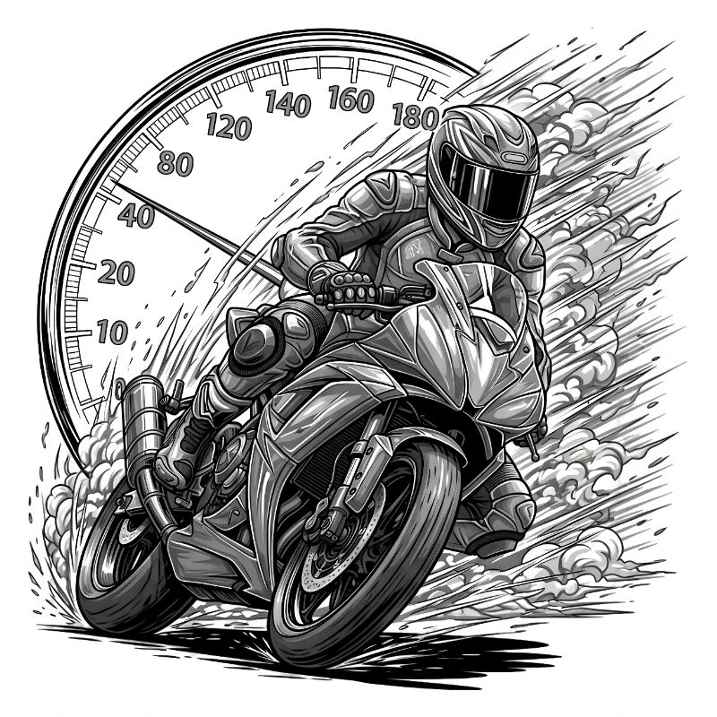 Biker driven by speed