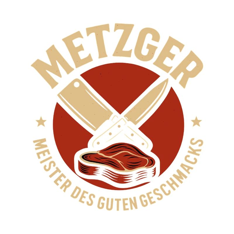 Metzger mit Messer und Fleisch