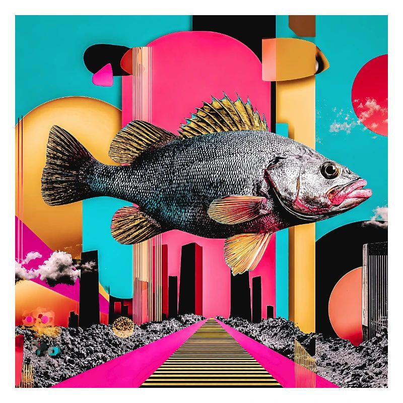 Floating Fish, Creative Collage