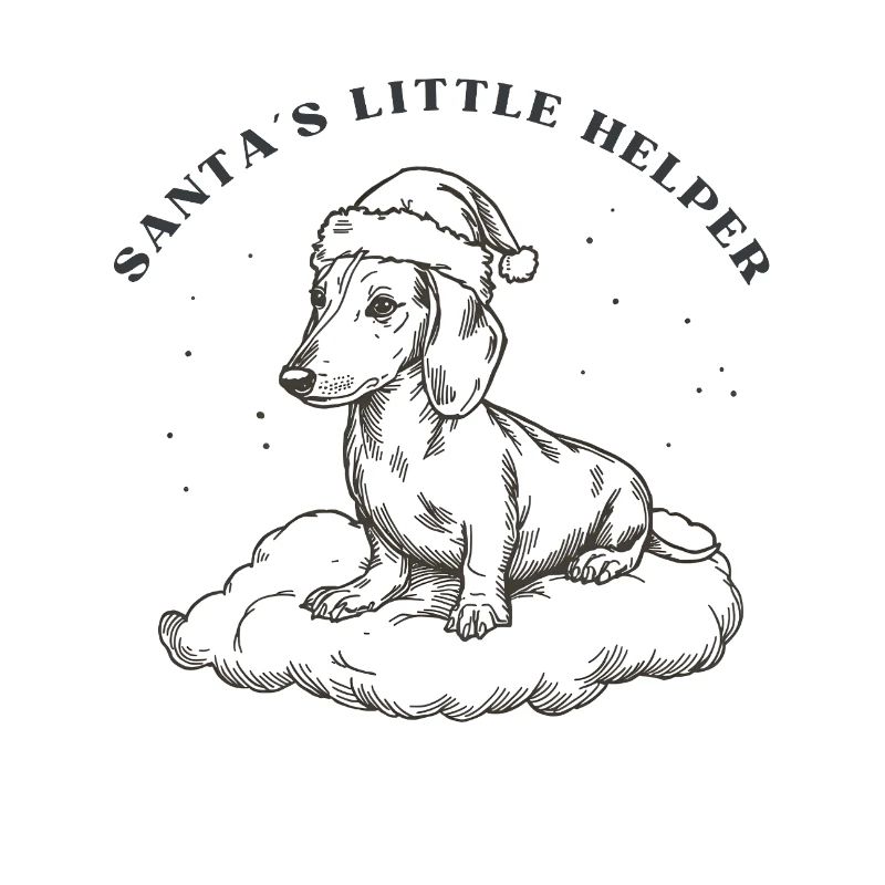 Le petit assistant du Père Noël – Teckel rétro de Noël