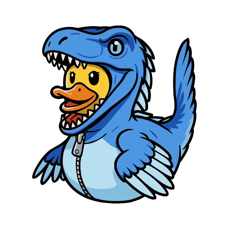 Jungle dinosaur with Velociraptor