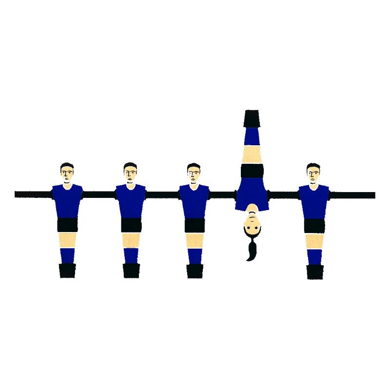 Stylized Blue Figures