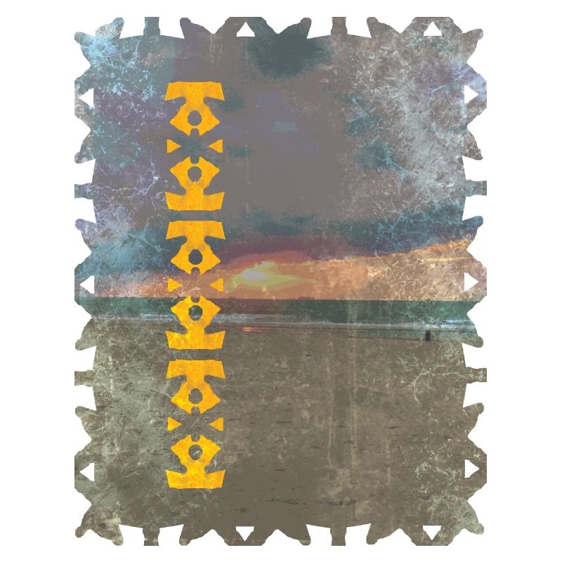 Yellow Totem Pattern on the Beach