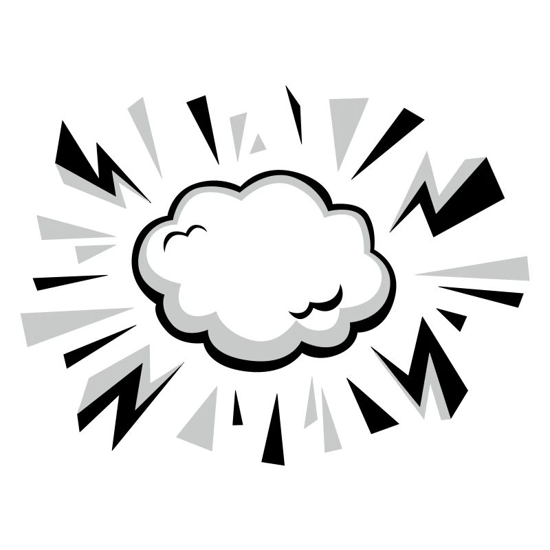 Nuage comique avec éclairs