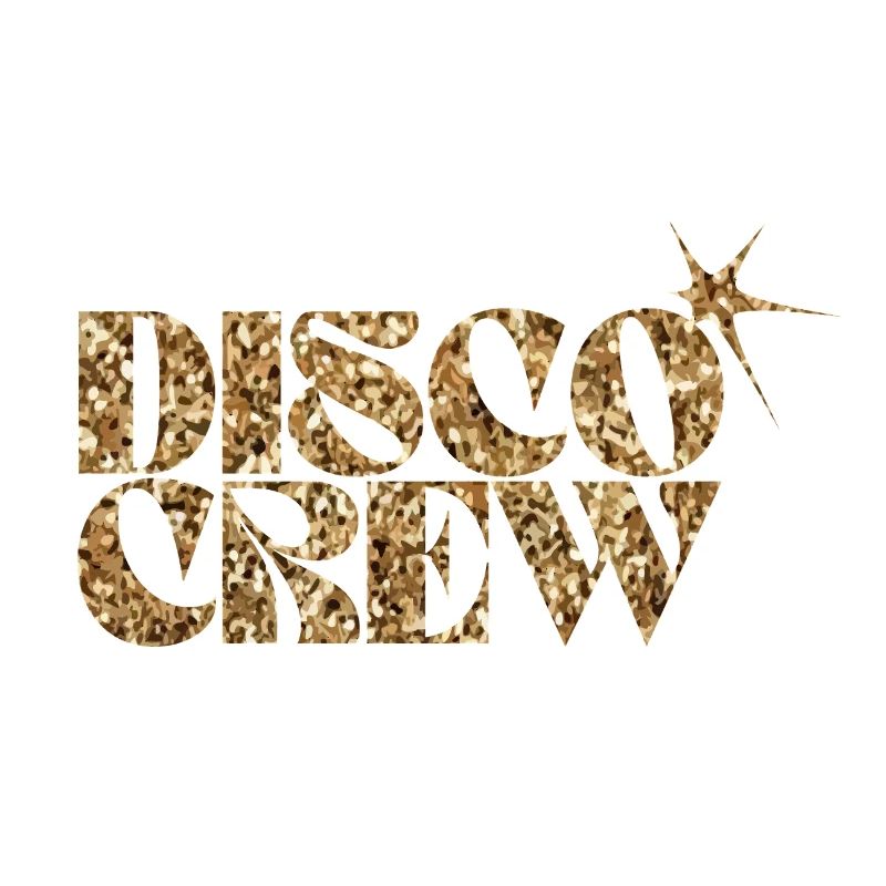 Disco Crew Glitter Gold Logo