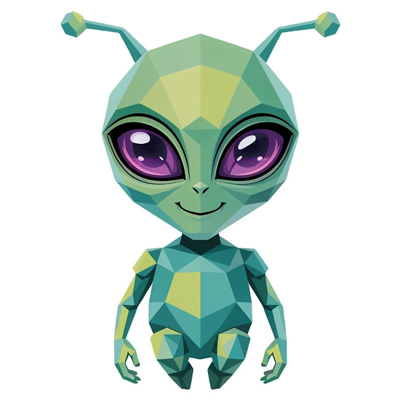 Alien - Cool Low Poly  Logo