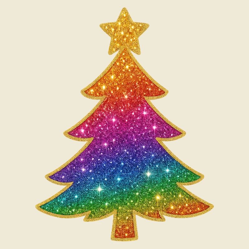 Regenbogen Glitzer Tannenbaum