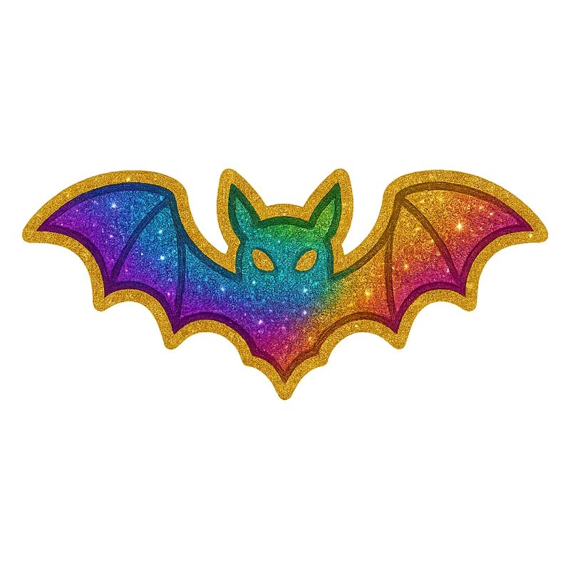Rainbow Glitter Bat