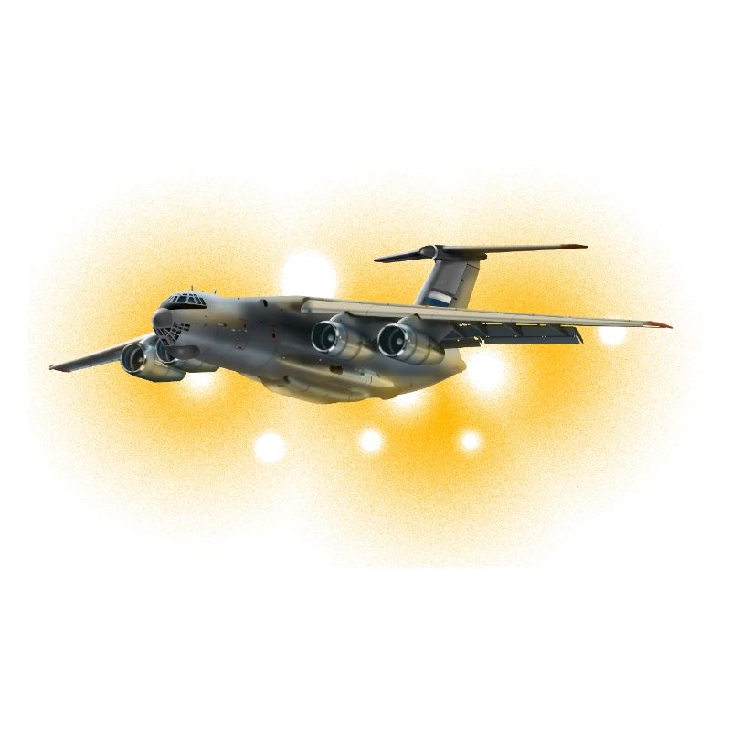 Cargo plane in solar fire