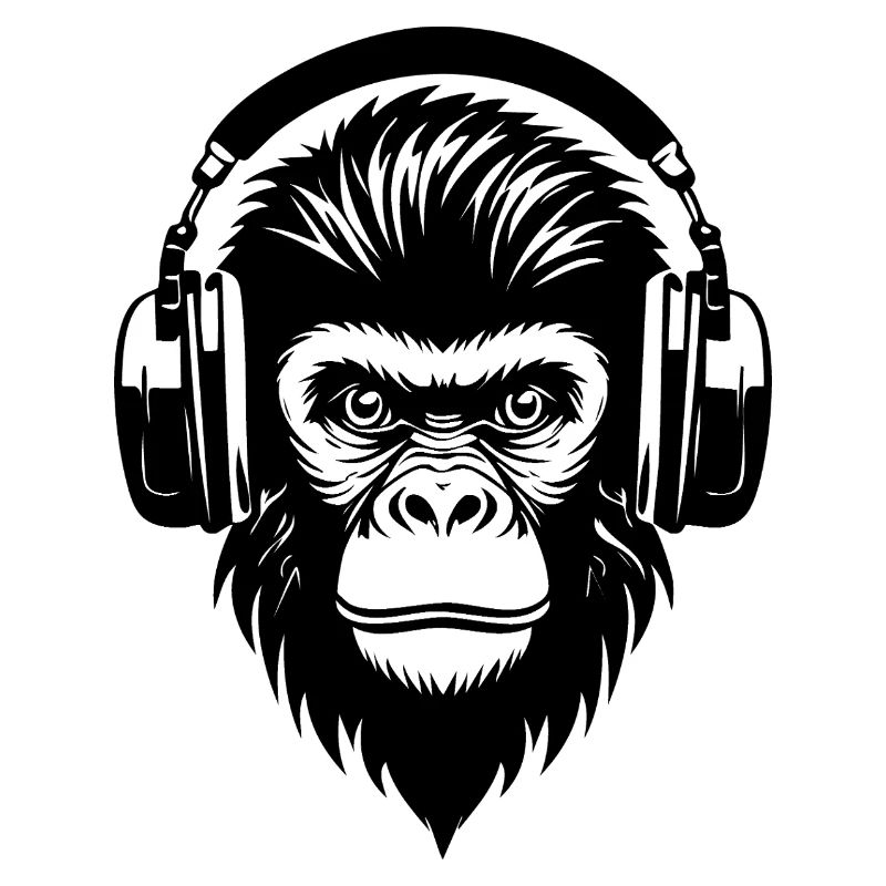 Comic-Affe mit Strähnen und Kopfhörern Shirt