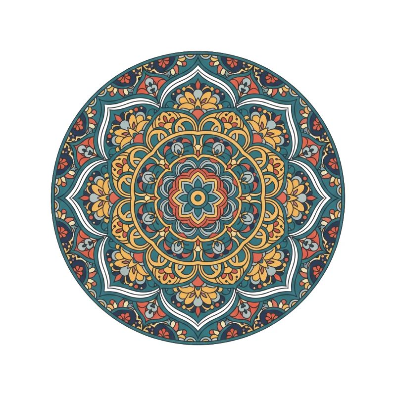Mandala Circle Pattern in Blue Gold