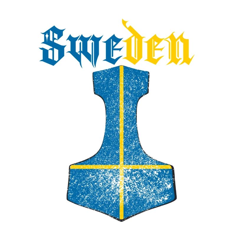 Drapeau de la Suède – Mjölnir Thorhammer Design