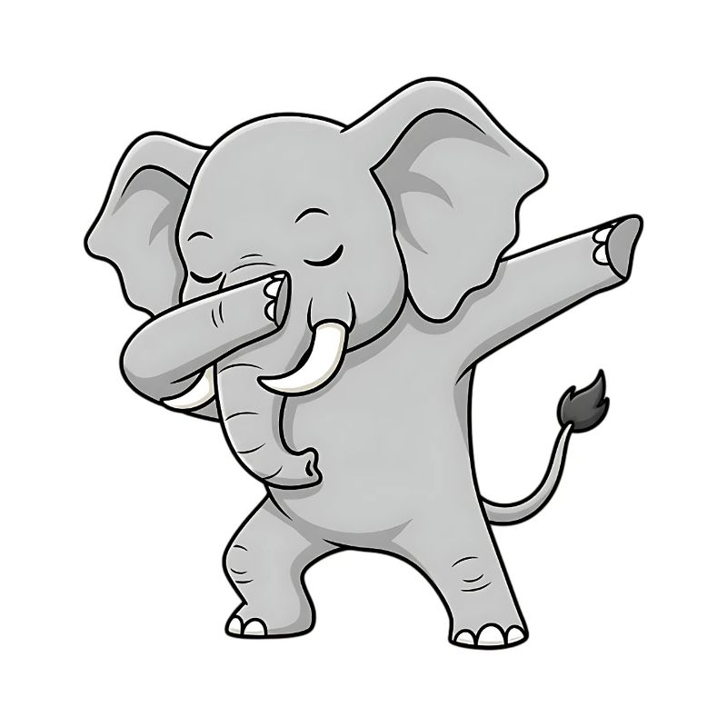 Éléphant cool dans le style dabbing