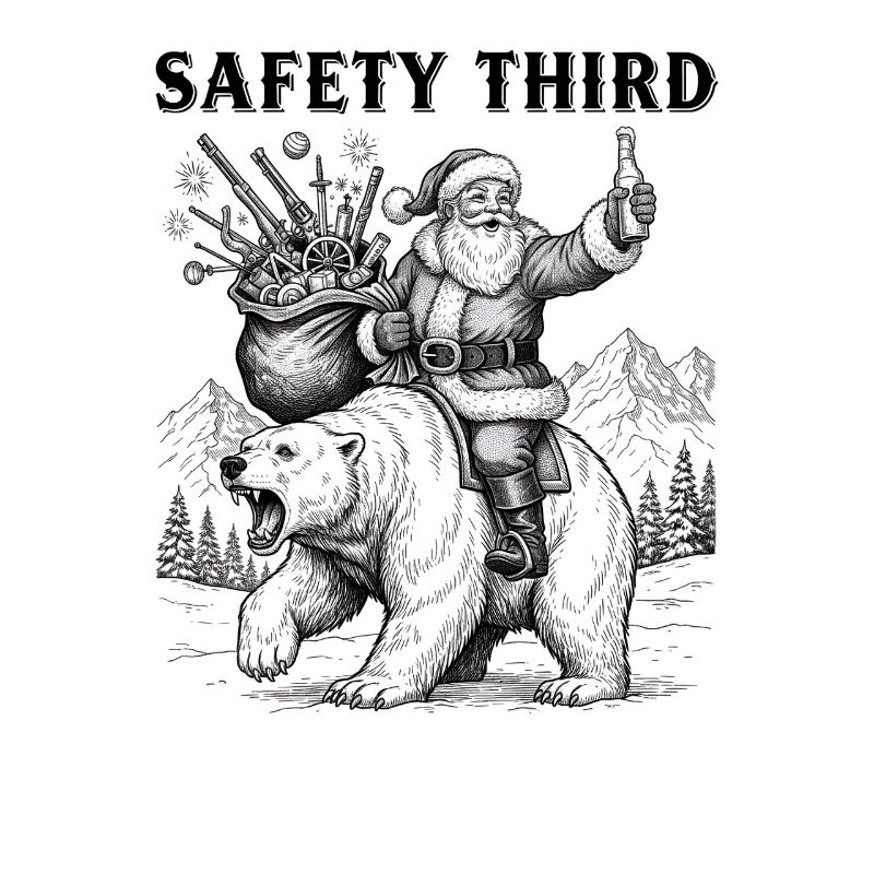 Safety Third Funny Sarcastic Christmas Safe