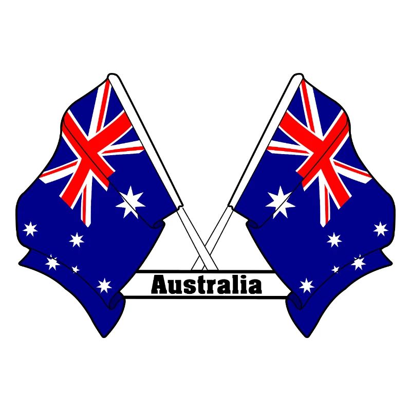 Australia Crossed Flags