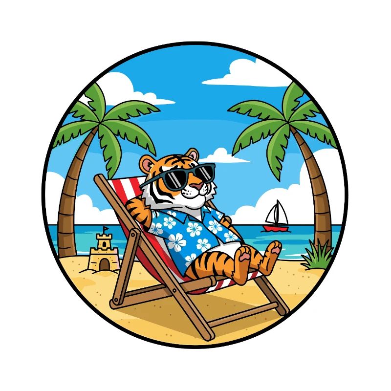 Cool Tiger Beach Vacation Summer Vibes