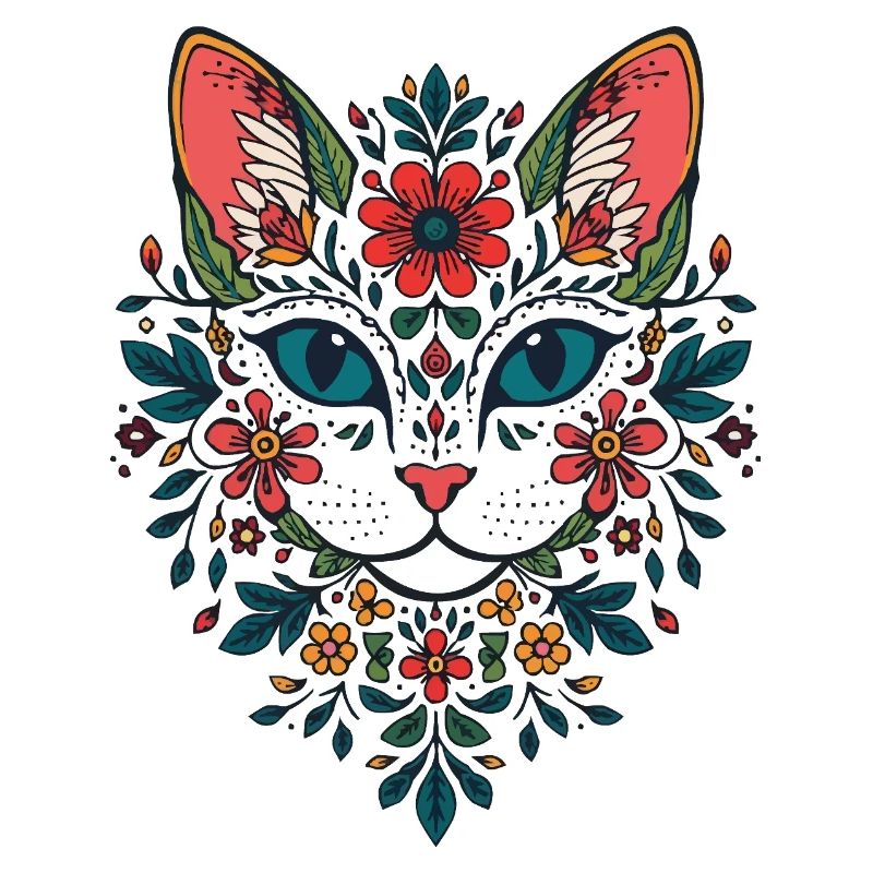 Portrait du chat fleur