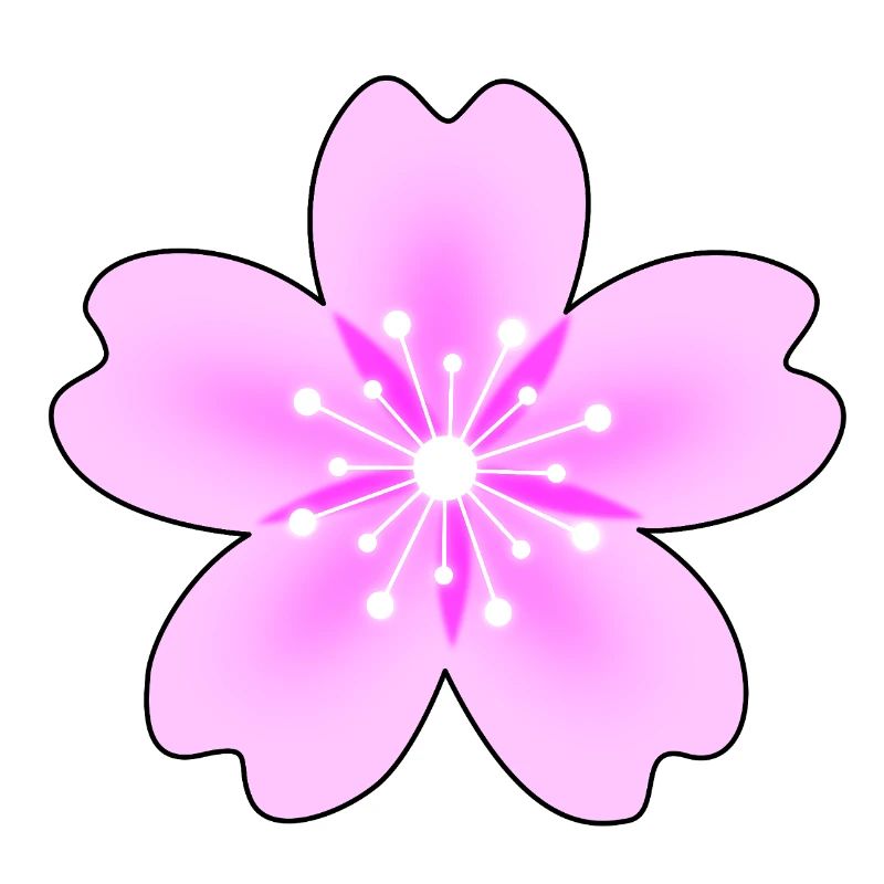 Pink flower with neon rays