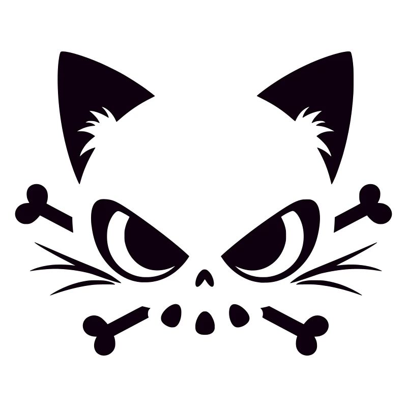 Cats Skull | Minimal Skull & Bones motif
