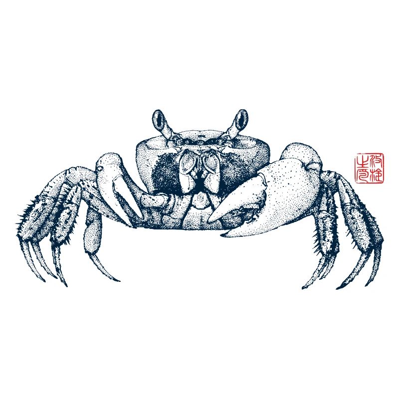 Winker crab with kanji stamp