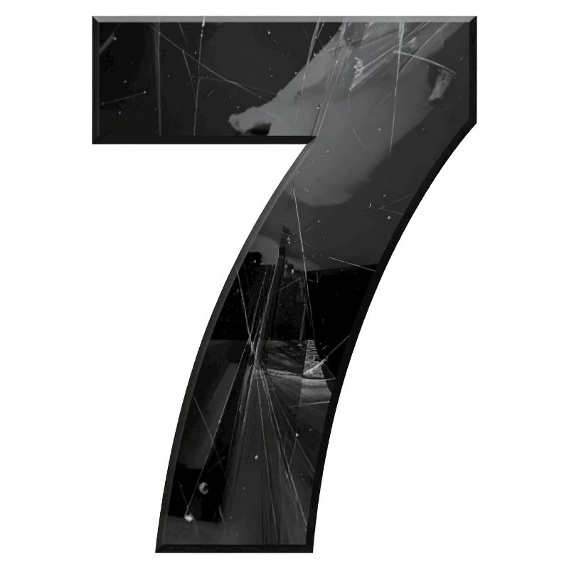 Schwarzgrau Sieben mit Splittern