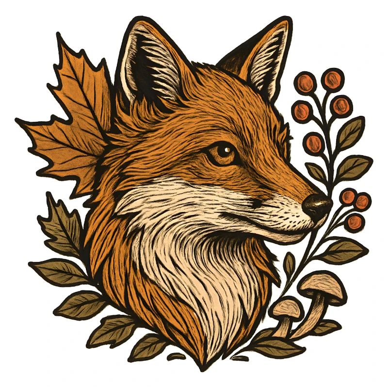 Herbstfuchs im Blätterkranz
