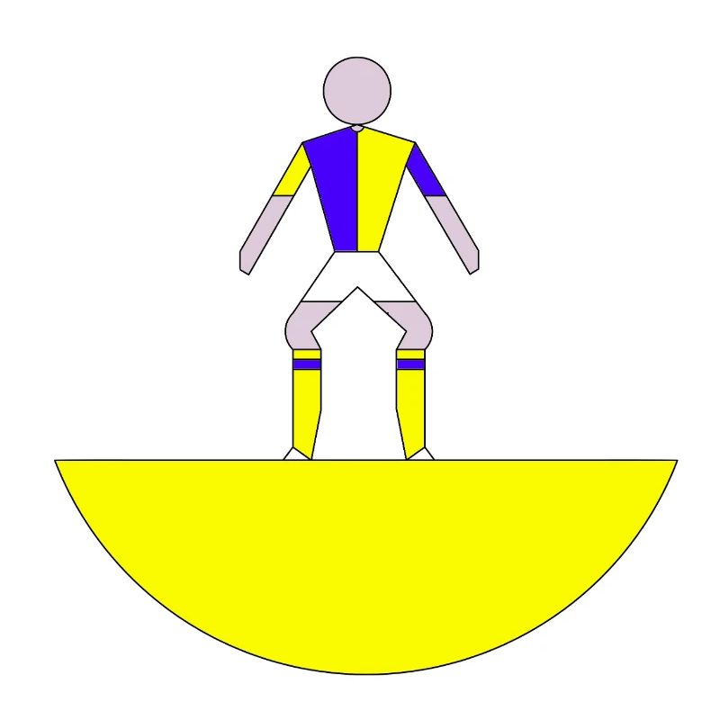Subbuteo-Abstrakte Abbildung auf gelber Basis