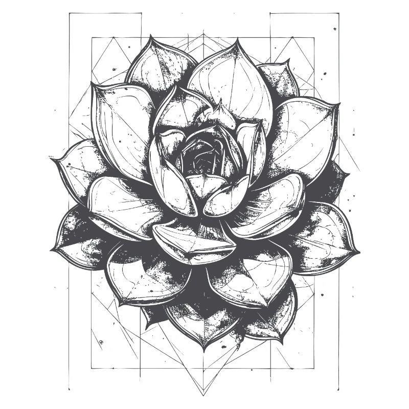 Geometric Lotus Mandala Pattern