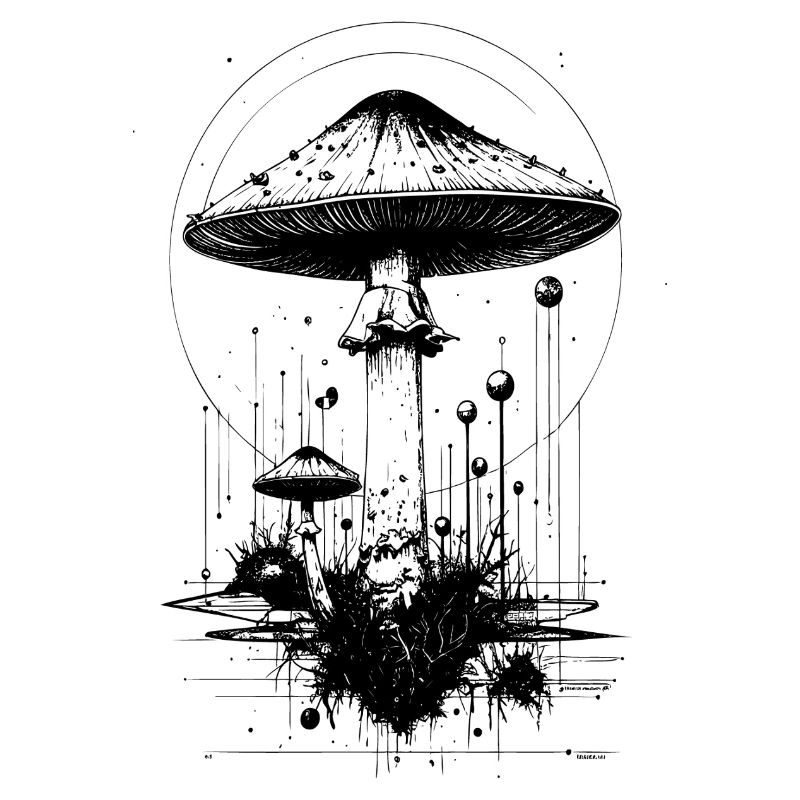 Champignon crapaud, en formes géométriques