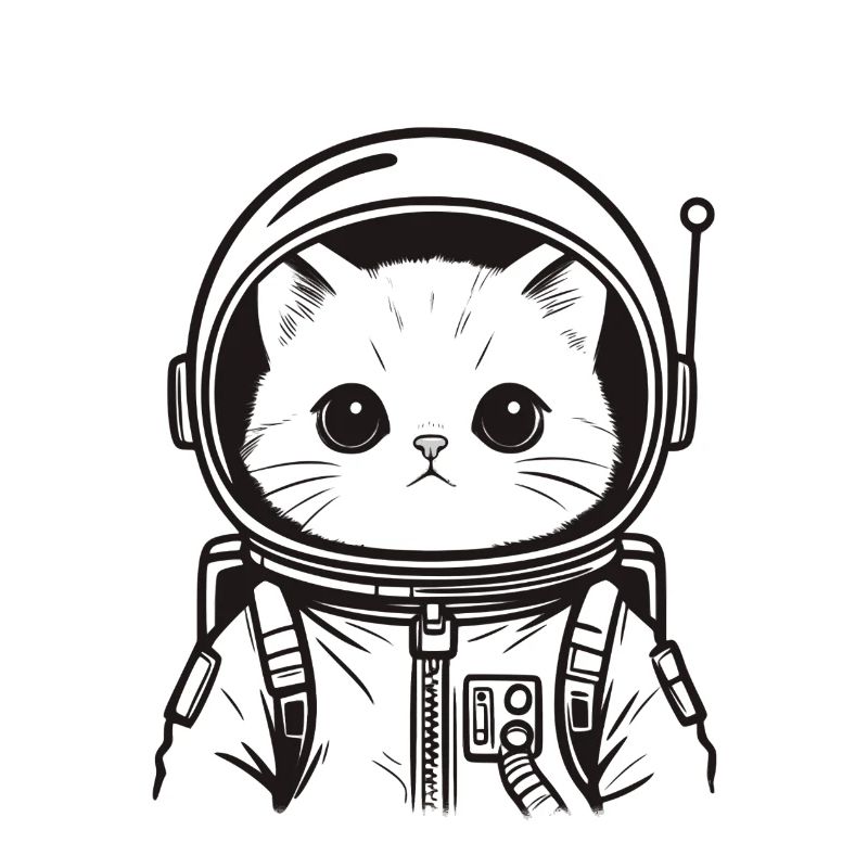 Chat mignon - Astronaute chat en combinaison spatiale
