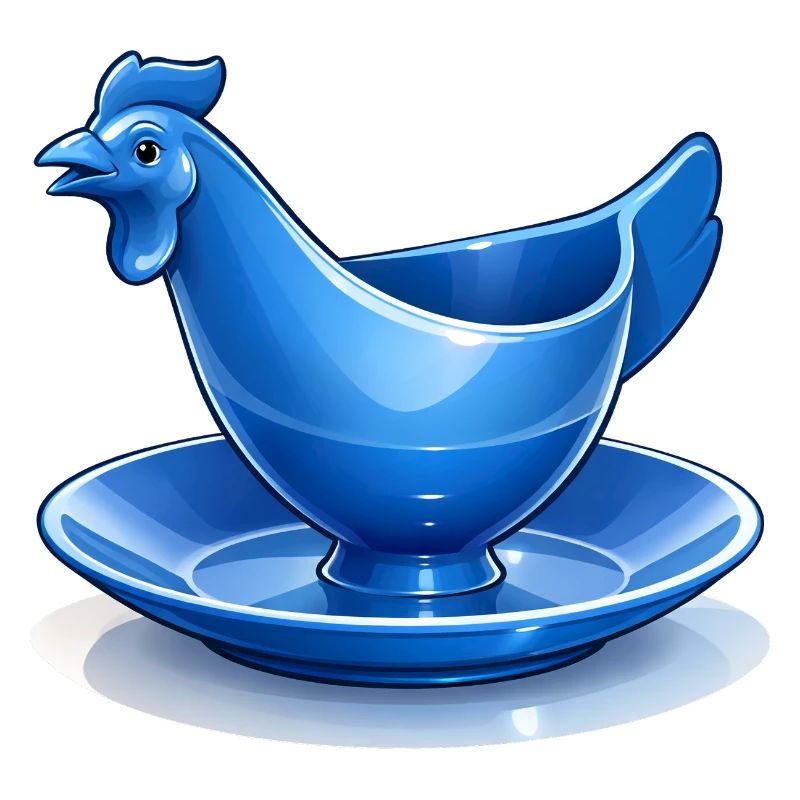 Blauer DDR Eierbecher Huhn Fanart, Ostalgie