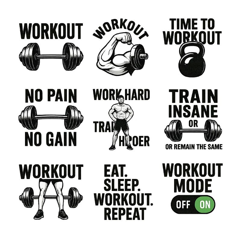 Power Gym Black Patterns Workout