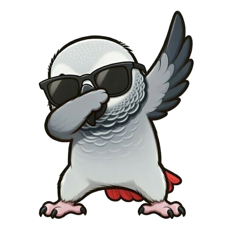 Dabbing Graupapagei