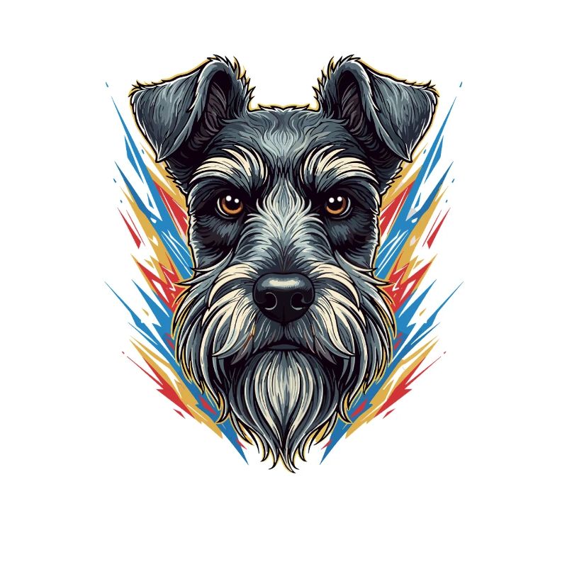 Farbexplosion Schnauzer Portrait