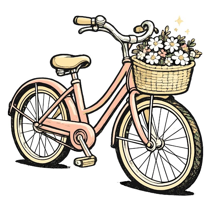 Vélo vintage avec panier de fleurs