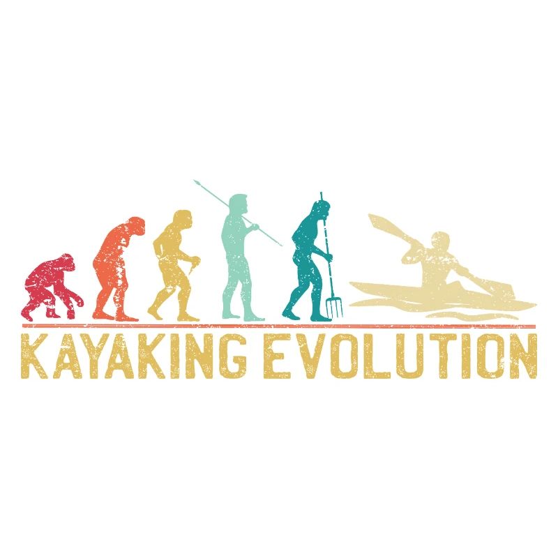 Kajakfahren Evolution Illustration