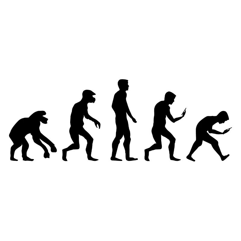 Icône de dépendance au téléphone portable de smartphone drôle d’évolution