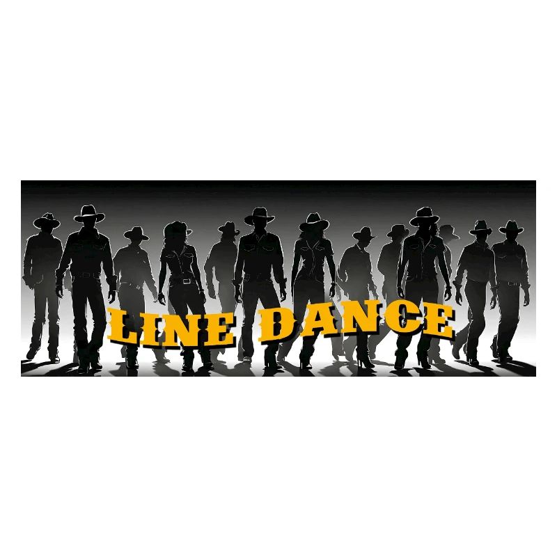Line dance group dancing