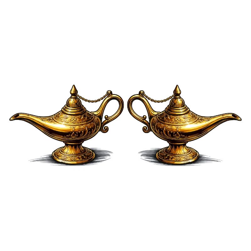 Lampes à huile dorées