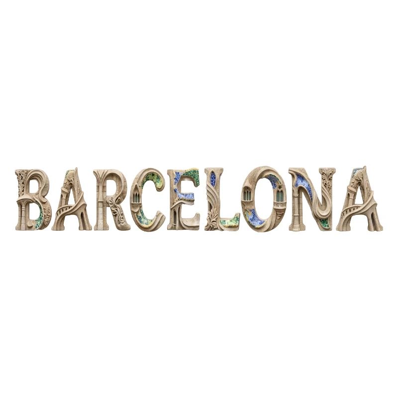 Typographie de Barcelone avec architecture méditerranéenne
