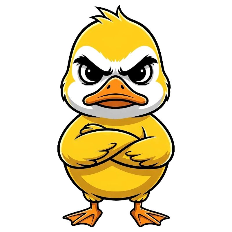 Grumpy Duck Cartoon Annoyed Grumpy Sour