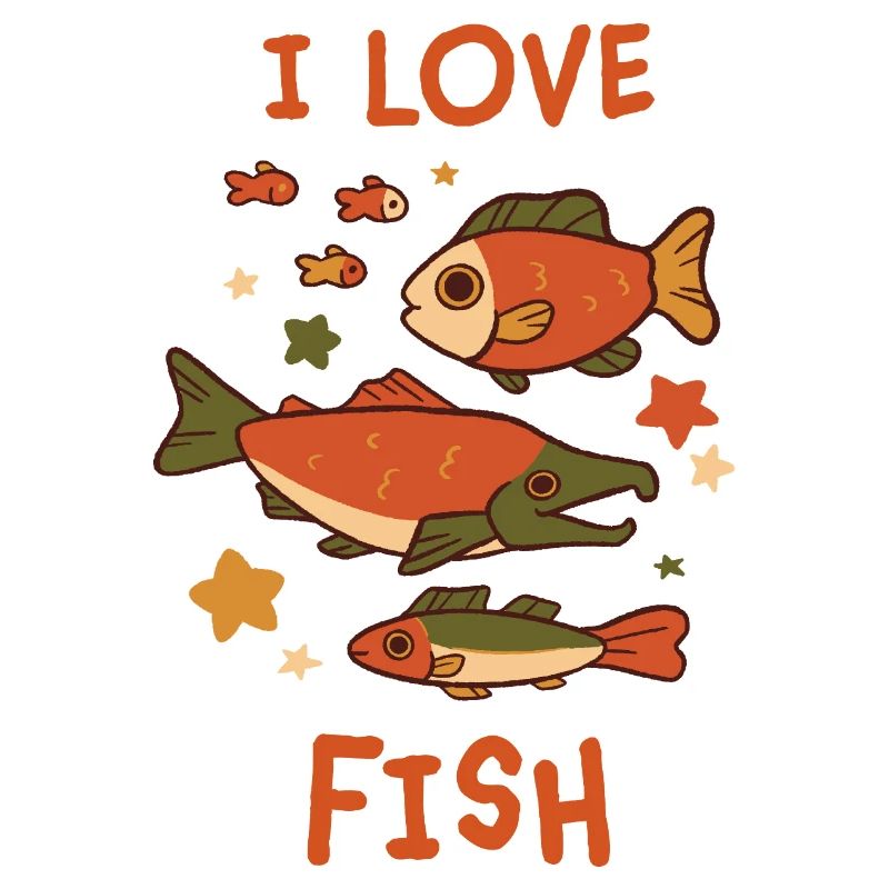 J’aime le poisson – Design de poisson ludique