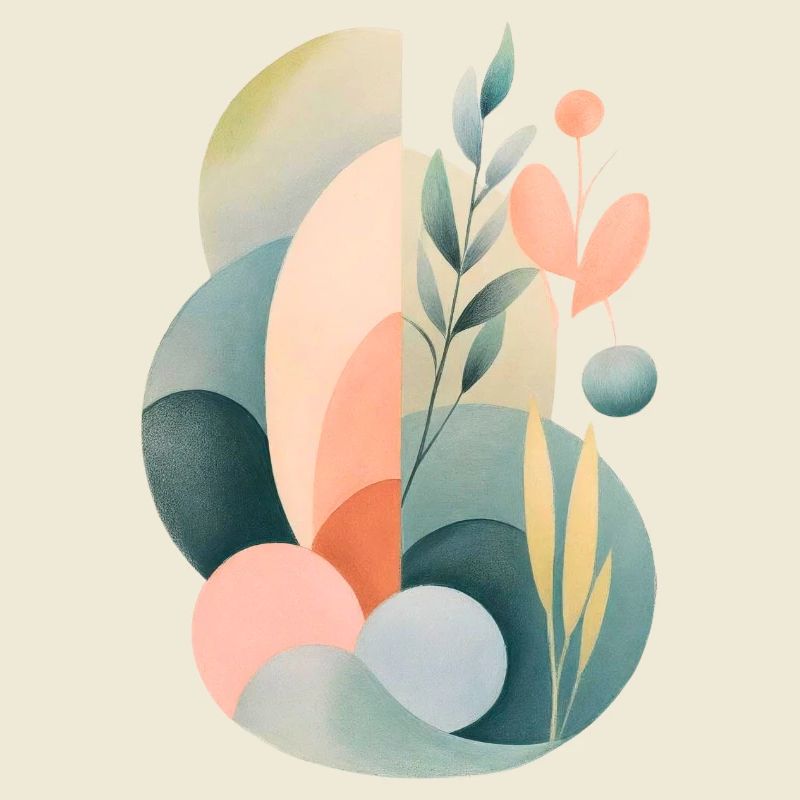 Pastel Abstract Flora Composition
