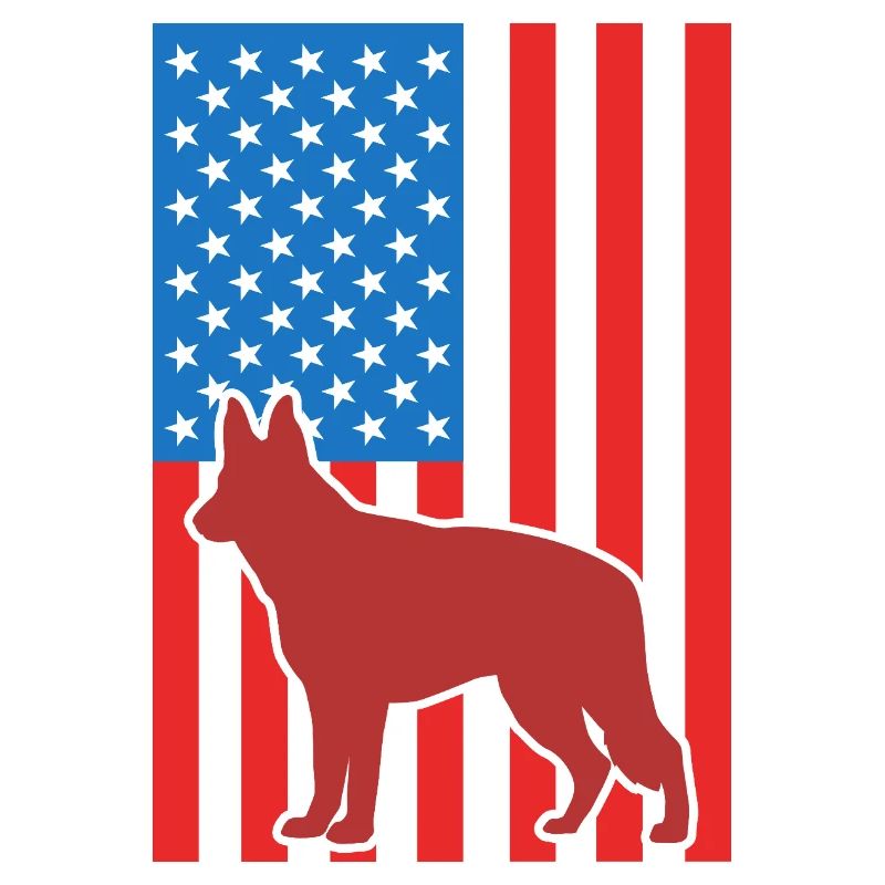 German Shepherd US Flag