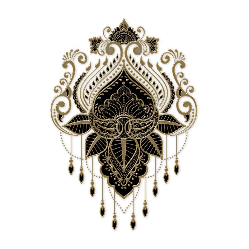 Une merveilleuse fleur de lotus doré en filigrane.